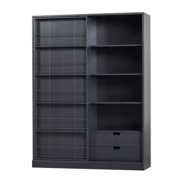 Woood Swing Schuifdeurkast – Grenen – Zwart Discount