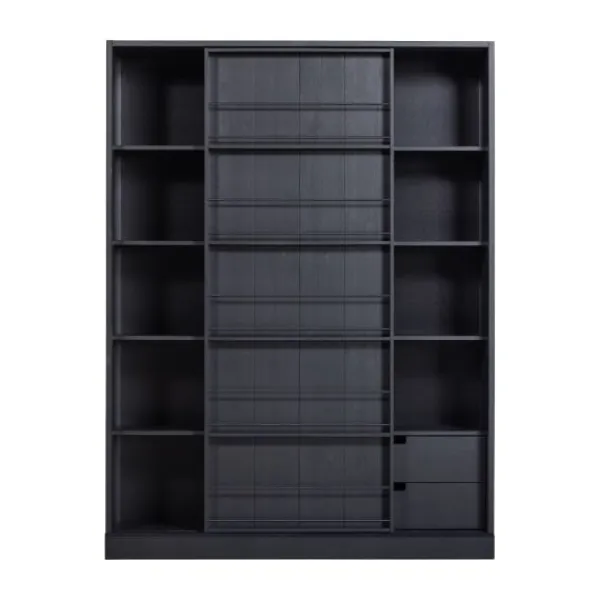 Woood Swing Schuifdeurkast – Grenen – Zwart Discount