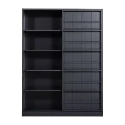 Woood Swing Schuifdeurkast – Grenen – Zwart Discount