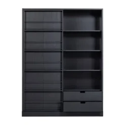 Woood Swing Schuifdeurkast – Grenen – Zwart Discount