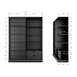 Woood Swing Schuifdeurkast – Grenen – Zwart Discount