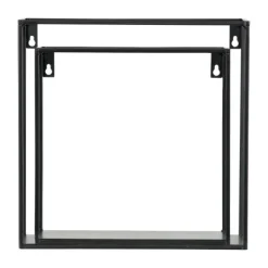 Woood Wandplank Kubus Meert - Metaal Zwart - Set van 2 Outlet