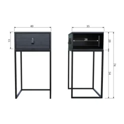 Woood Zola Nachtkastje – Zwart Clearance